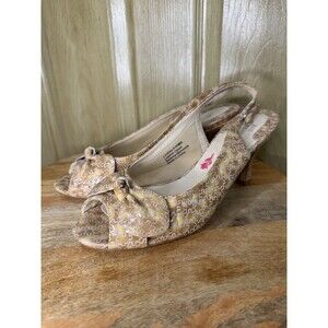 Ros Hommerson Puzzle Piece Top Knot Pump Patterned Heels-Size 9.5WW